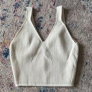 Lululemon Athletica Cream Ribbed Sweater Tank Top